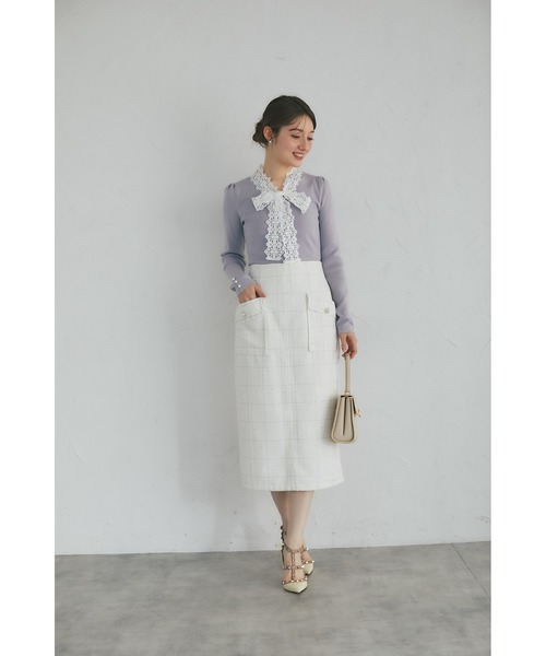 tocco closet（トッコ クローゼット） スカート フラワービジュー釦