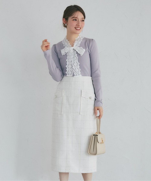tocco closet（トッコ クローゼット） スカート フラワービジュー釦