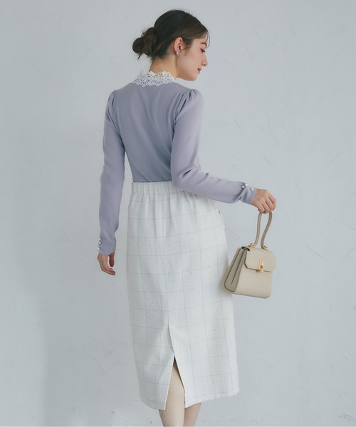 tocco closet（トッコ クローゼット） スカート フラワービジュー釦