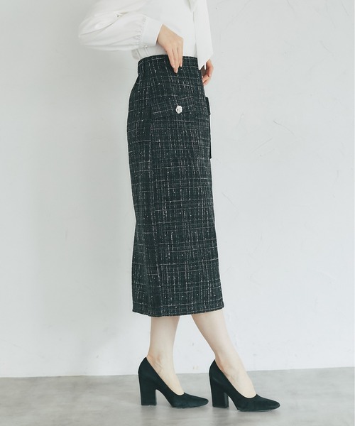 tocco closet（トッコ クローゼット） スカート フラワービジュー釦