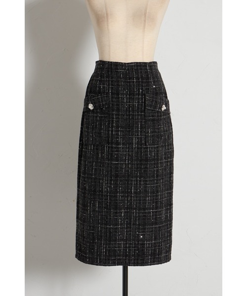 tocco closet（トッコ クローゼット） スカート フラワービジュー釦