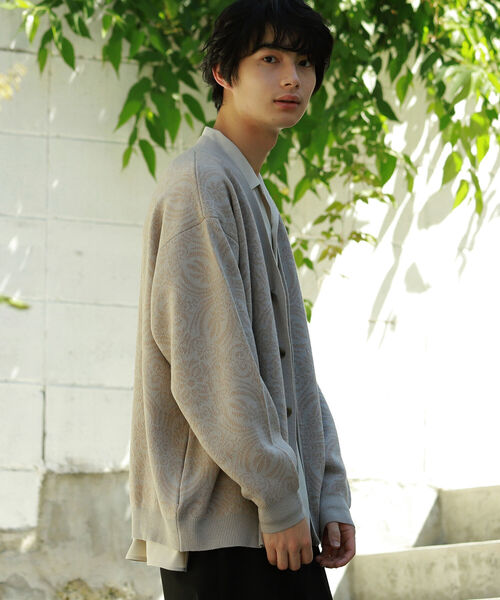 「BeAMS DOT」 ニットカーディガン LARGE ブラック メンズ_画像2