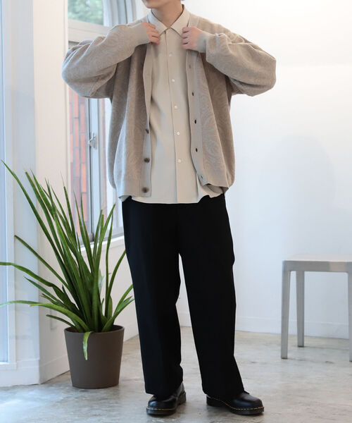 「BeAMS DOT」 ニットカーディガン LARGE ブラック メンズ_画像3