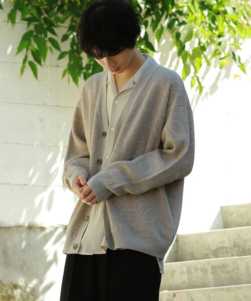 「BeAMS DOT」 ニットカーディガン LARGE ブラック メンズ_画像5