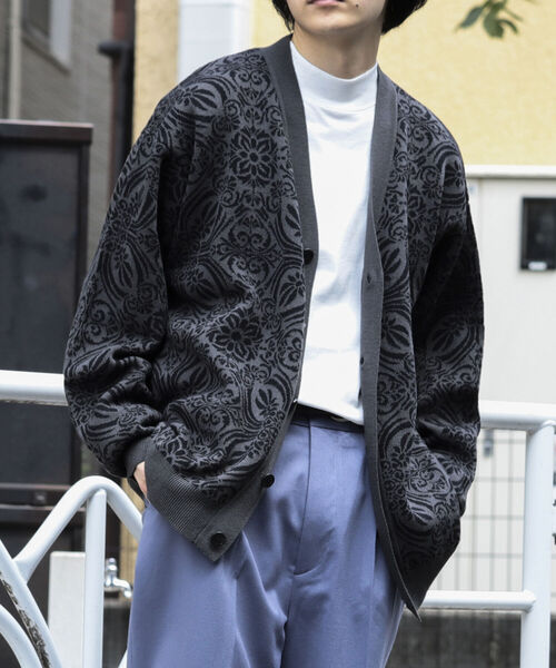 「BeAMS DOT」 ニットカーディガン LARGE ブラック メンズ_画像6