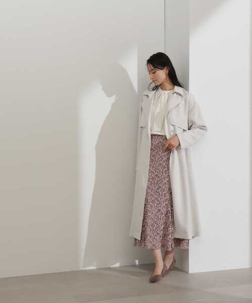 「NATURAL BEAUTY BASIC」 トレンチコート SMALL グレー レディース_画像2
