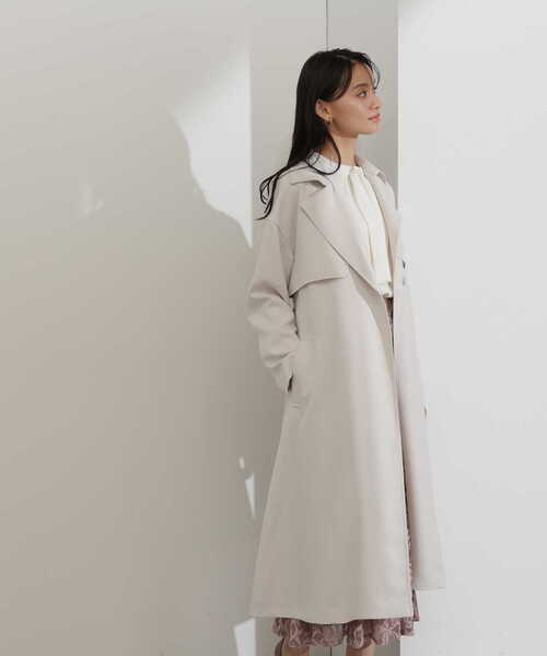 「NATURAL BEAUTY BASIC」 トレンチコート SMALL グレー レディース_画像3