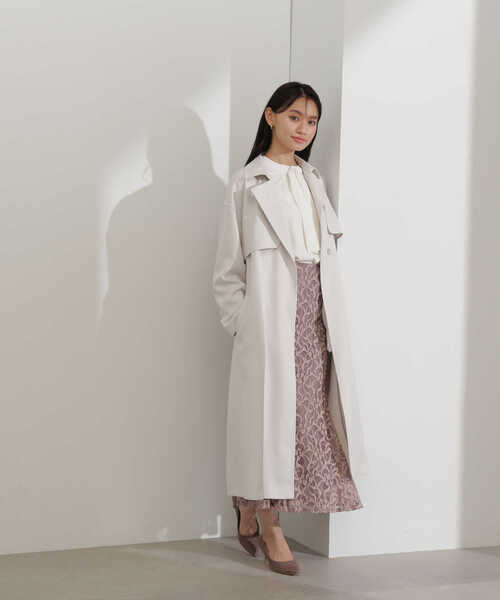 「NATURAL BEAUTY BASIC」 トレンチコート SMALL グレー レディース_画像5