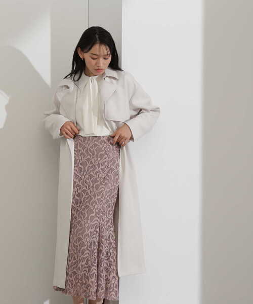 「NATURAL BEAUTY BASIC」 トレンチコート SMALL グレー レディース_画像6
