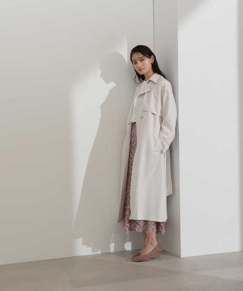 「NATURAL BEAUTY BASIC」 トレンチコート SMALL グレー レディース_画像7
