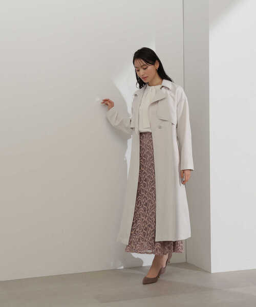 「NATURAL BEAUTY BASIC」 トレンチコート SMALL グレー レディース_画像9