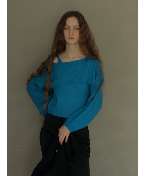 「AMAIL」 ニットアンサンブル FREE ブラック レディース_画像3