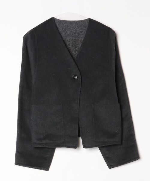 UNITED ARROWS ダークグレー ノーカラージャケット MARW UNITED ARROWS（マルゥ ユナイテッドアローズ） ノーカラー
