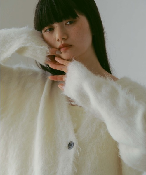 「CASA FLINE」 ニットカーディガン FREE チャコールグレー レディース_画像3