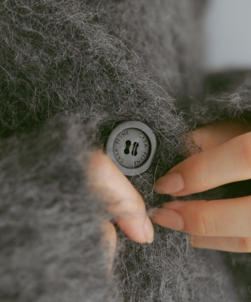 「CASA FLINE」 ニットカーディガン FREE チャコールグレー レディース_画像9