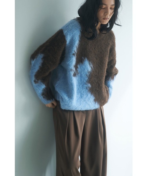 marjour（マージュール） ニット セーター INTARSIA BICOLOR MOHAIR