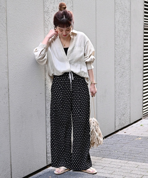 「B.C STOCK」 「Simplicite」イージーパンツ FREE ブラック レディース_画像2