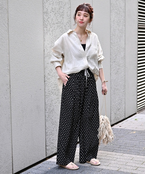 「B.C STOCK」 「Simplicite」イージーパンツ FREE ブラック レディース_画像3