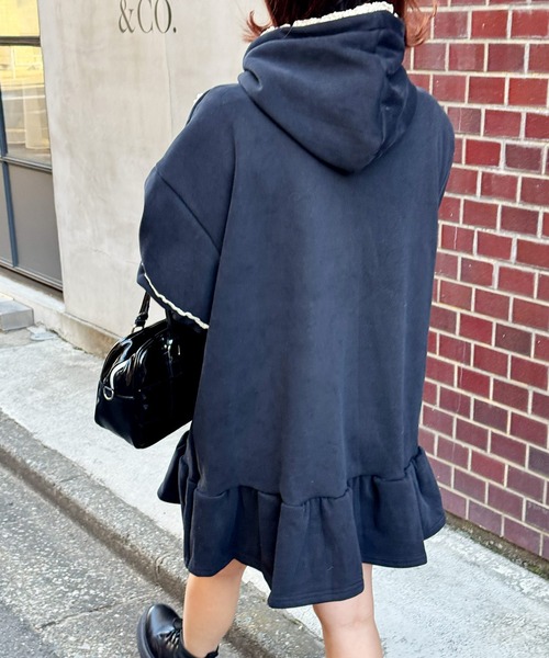 frunco ワンピース 裏起毛フリルスエットパーカーワンピ : ZOZOTOWN