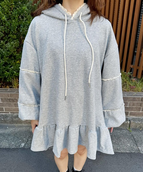 frunco ワンピース 裏起毛フリルスエットパーカーワンピ : ZOZOTOWN