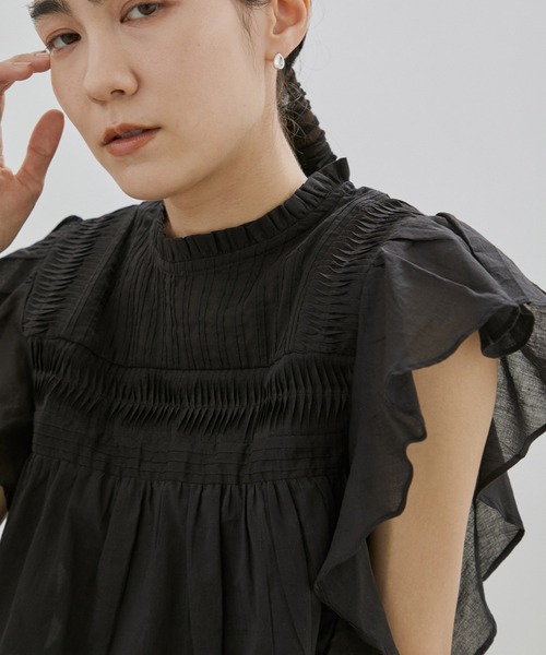 「SALON adam et rope'」 ノースリーブブラウス FREE ブラック レディース_画像4