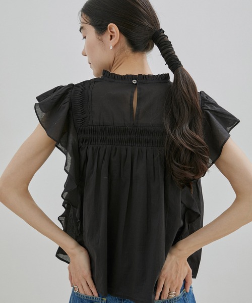 「SALON adam et rope'」 ノースリーブブラウス FREE ブラック レディース_画像5