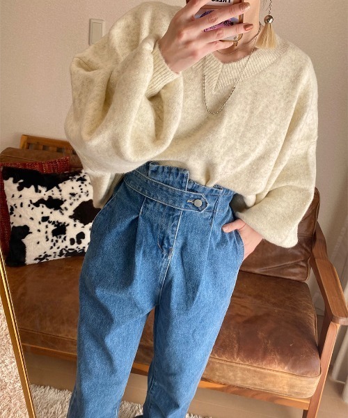 「ISOOK」 デニムパンツ FREE ブラック レディース_画像2