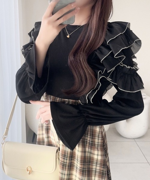 「mily bilet」 ドッキングワンピース MEDIUM ブラック レディース_画像6