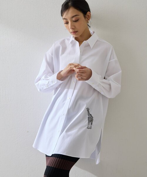 Whim Gazette（ウィム ガゼット） ブラウス シャツ アニマル刺繍シャツ