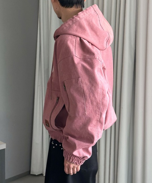 Perushu ブルゾン アウター DOUBLE ZIP 4POCKET UTILITY SHORT HOODED