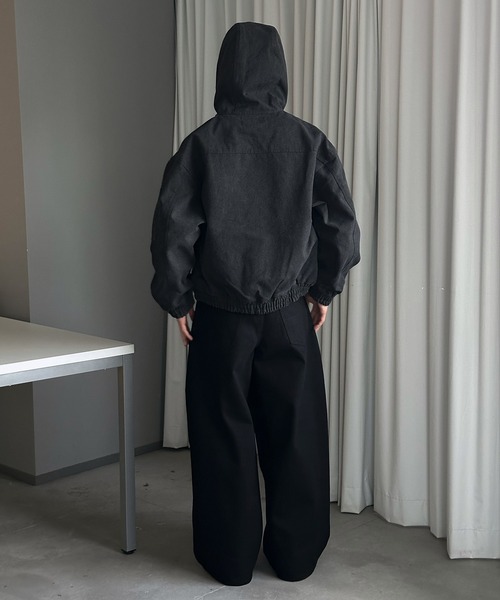 Perushu ブルゾン アウター DOUBLE ZIP 4POCKET UTILITY SHORT HOODED