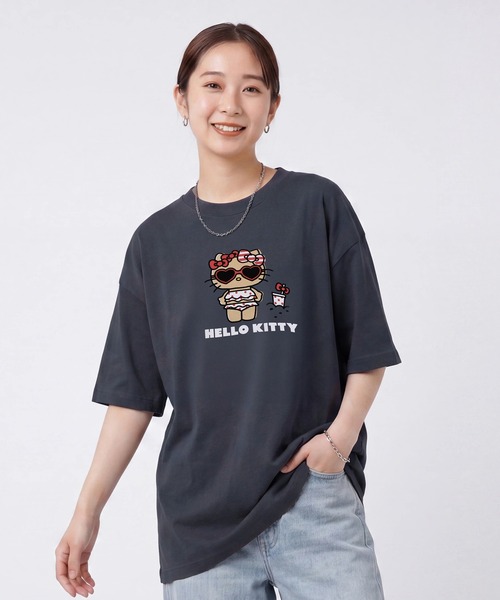 サンリオ ハローキティ Tシャツ(L) ブラック アパレル 日本製 Sanrio サンリオ ハローキティ Tシャツ(L) ブラック アパレル 日本製 Sanrio