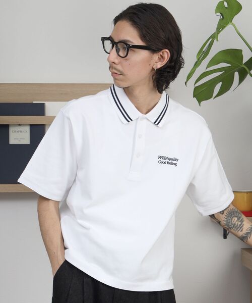 ffein ポロシャツ 半袖 「FFEIN（フェイン）」配色ラインワンポイント
