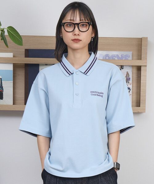 ffein ポロシャツ 半袖 「FFEIN（フェイン）」配色ラインワンポイント