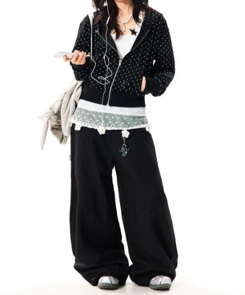 「LADY LIKE」 「DIAVEL」ジップアップパーカー M ブラック レディース_画像2