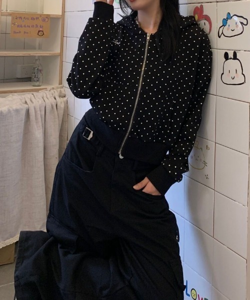 「LADY LIKE」 「DIAVEL」ジップアップパーカー M ブラック レディース_画像3