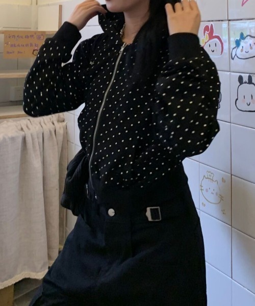 「LADY LIKE」 「DIAVEL」ジップアップパーカー M ブラック レディース_画像4