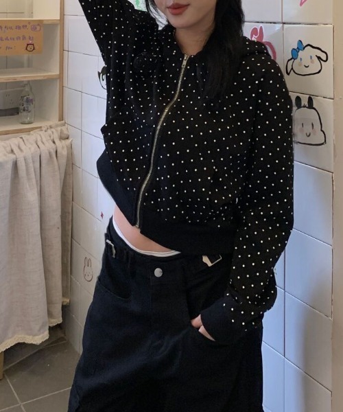 「LADY LIKE」 「DIAVEL」ジップアップパーカー M ブラック レディース_画像5