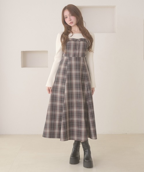 「Ambre Neige」 長袖ワンピース FREE ダークブラウン レディース_画像3