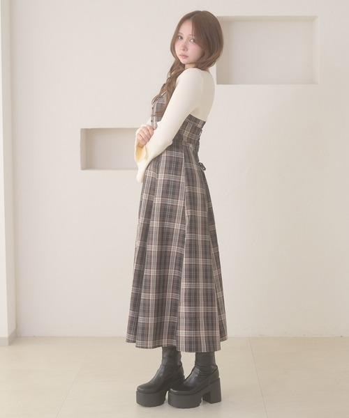 「Ambre Neige」 長袖ワンピース FREE ダークブラウン レディース_画像5