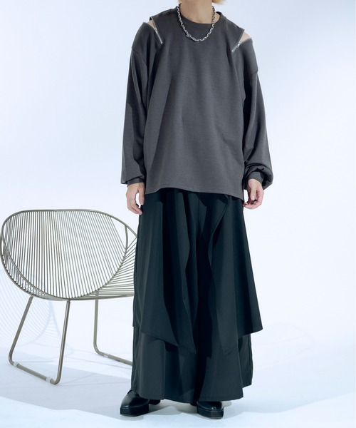 「Ellno Loset」 長袖Tシャツ MEDIUM ブラック メンズ_画像2