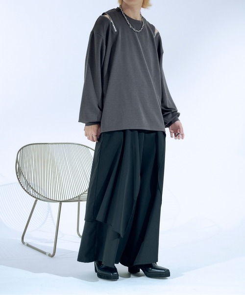 「Ellno Loset」 長袖Tシャツ MEDIUM ブラック メンズ_画像3