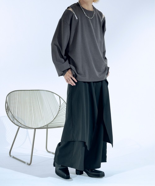 「Ellno Loset」 長袖Tシャツ MEDIUM ブラック メンズ_画像4