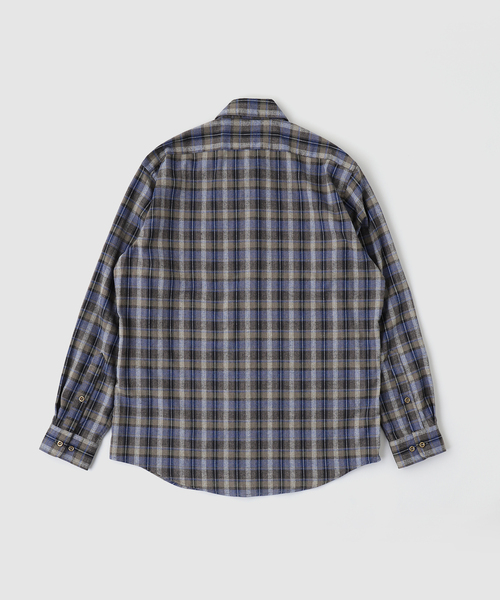 ERL（イーアールエル） シャツ UNISEX GREY CHECK SHIRT WOVEN メンズ