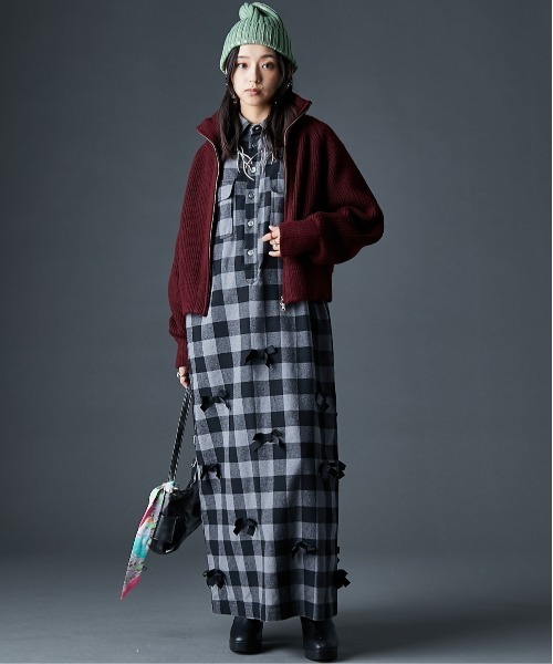 「GEVS.」 シャツワンピース M レッド レディース_画像2