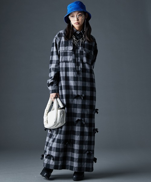 「GEVS.」 シャツワンピース M レッド レディース_画像7