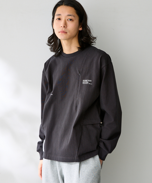 B.C STOCK（ベーセーストック） tシャツ OLIVEDRAB CARRY PKT L/S-T