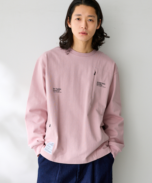 B.C STOCK（ベーセーストック） tシャツ OLIVEDRAB CARRY PKT L/S-T