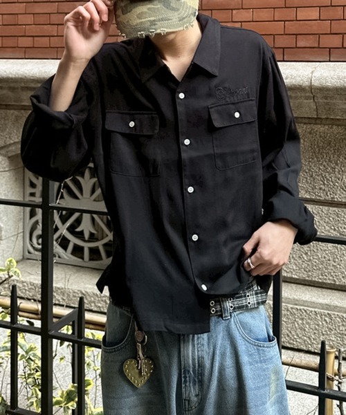 kutir（クティール） シャツ OPEN COLLAR POCKET DESIGN RAYON SHIRT