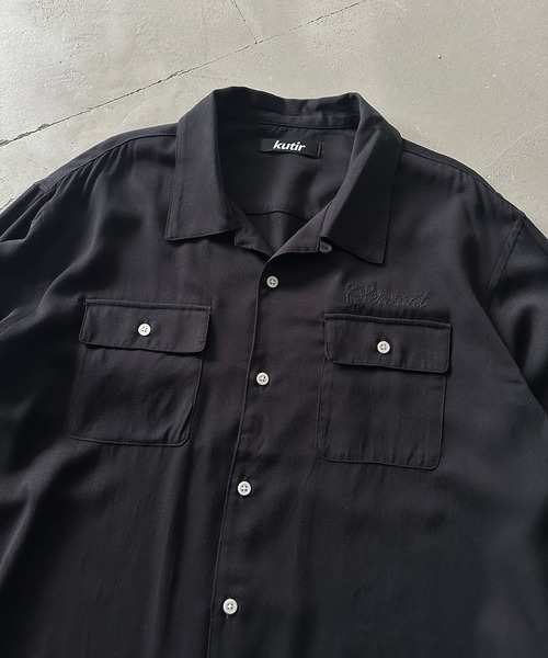 kutir（クティール） シャツ OPEN COLLAR POCKET DESIGN RAYON SHIRT